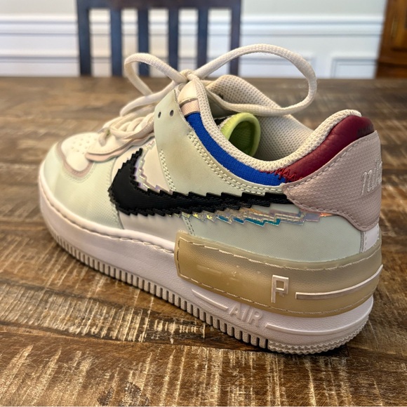 Nike Air Force One Women's Sneakers in Cream, Black, and Red - Picture 7 of 7